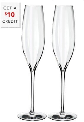 Set Of 2 Elegance Optic Champagne Flutes With $10 Credit