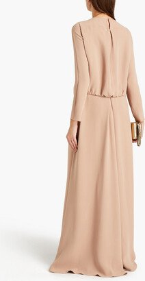 Gathered silk-crepe gown