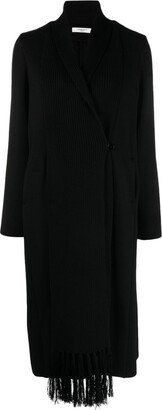 Double-Breasted Knitted Wool Coat