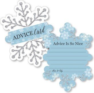 Big Dot of Happiness Winter Wonderland - Wish Card Snowflake Holiday Party and Winter Wedding Activities - Shaped Advice Cards Game - Set of 20