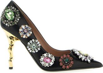 Pointed-Toe Embellished Pumps-AA