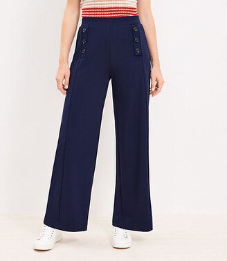 Petite Mariner Wide Leg Pants in Crepe