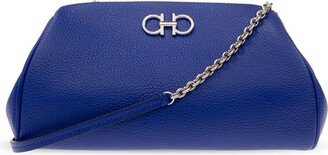 Logo Plaque Chain-Linked Clutch Bag