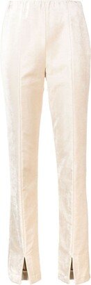 High-Waisted Slim-Fit Trousers-AL