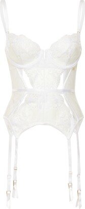 Marseille lace & mesh Basque bodysuit