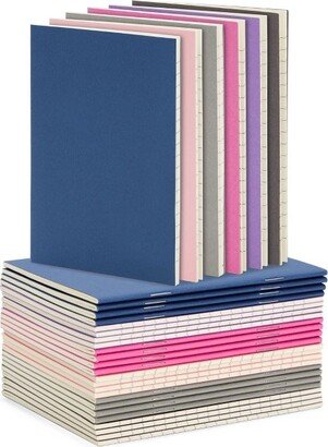 Paper Junkie 24 Pack Mini Notebooks Bulk Set, Travel Journal with 48 Lined Pages for Writing School Supplies, 6 Colors, 3.5 x 5 In