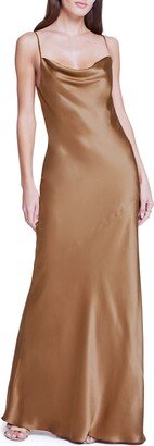 Arianne Cowl Neck Silk Maxi Slipdress