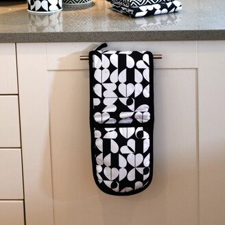 Beau & Elliot Monochrome Double Oven Gloves Black/White