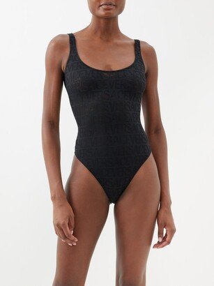 Logo-jacquard Mesh Bodysuit