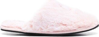 Logo Appliqué Faux-Fur Slippers