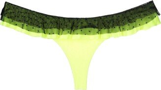 Layered Polka Dot-Detail Bikini Bottom