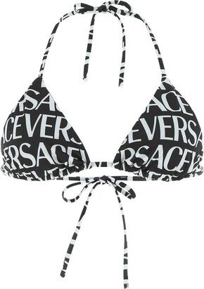 Allover Logo Printed Bikini Top-AA