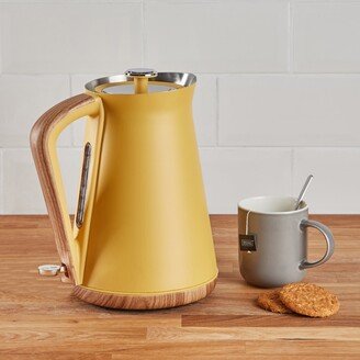 Dunelm Contemporary 1.7L 3kW Ochre Jug Kettle Yellow, Brown and Silver