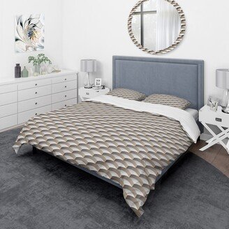 Designart 'Abstract Scale 3D Pattern' Scandinavian Bedding Set - Duvet Cover & Shams