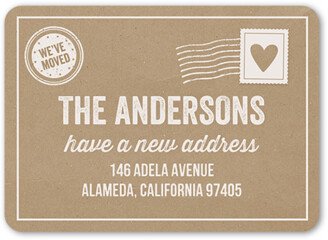 Moving Announcements: Postcard Box Moving Announcement, Brown, 5X7, Signature Smooth Cardstock, Rounded