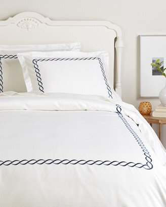 Rope Embroidered 600Tc Cotton Duvet Set-AA