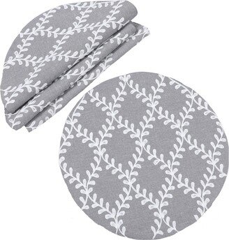 Piluki Leaf Crewel Embroidered Placemats, Set of 4