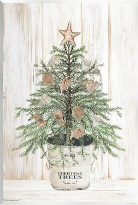 Rustic Seashell Christmas Tree Wood Wall Art