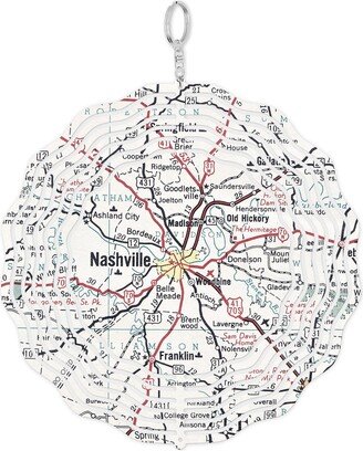 Nashville Tennessee Map Garden Spinner - Decor Outdoor Airbnb Yard Art