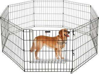 Puppy Playpen - Foldable Metal Exercise Enclosure with Eight 24-Inch Panels - Indoor/Outdoor Fence for Dogs, Cats, or Small Animals