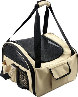 Ultra-Lock' Collapsible Safety Travel Wire Folding Pet Car Seat Carrier Khaki