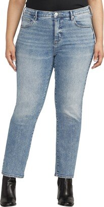 Plus Size Cassie Mid Rise Slim Straight Leg Jeans