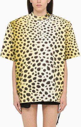 Cheetah T-shirt with maxi shoulders