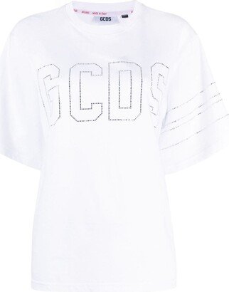 crystal-embellished logo T-shirt