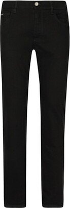 Black wash slim-fit stretch jeans