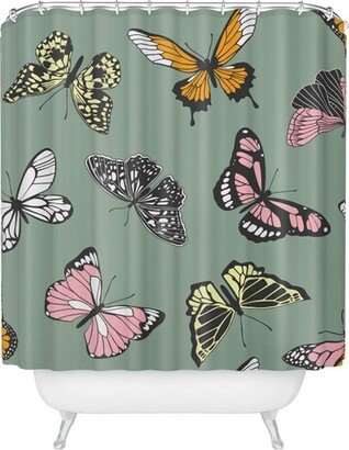 Emanuela Carratoni Wild Butterflies Shower Curtain