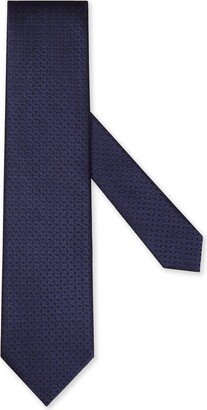 ZEGNA TIES Dark Blue Macroarmature Silk Tie