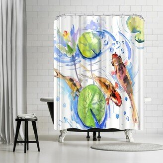 71 x 74 Shower Curtain, Koi Pound 4 by Suren Nersisyan