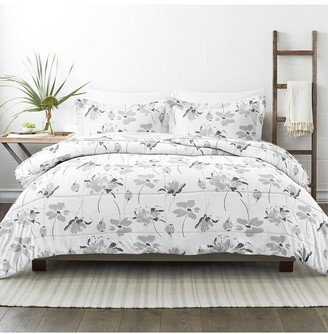 Down Alt Magnolia Grey Patterned Comforter Set