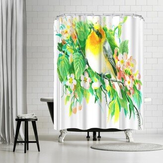 71 x 74 Shower Curtain, Songbird Warbler by Suren Nersisyan