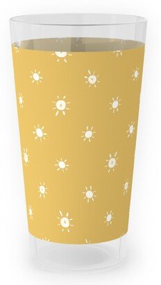 Outdoor Pint Glasses: Dotted Suns - Yellow Outdoor Pint Glass, Yellow