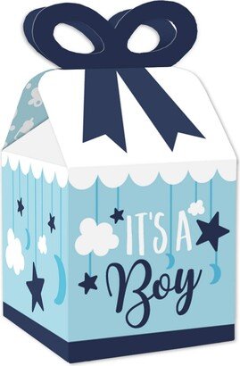 Big Dot of Happiness It's a Boy - Square Favor Gift Boxes Baby Shower Bow Boxes - Set of 12