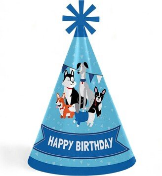 Big Dot Of Happiness Pawty Like a Puppy - Cone Happy Birthday Party Hats - Set of 8 (Standard Size)