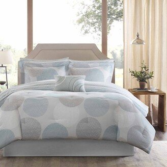 Essentials Covina Aqua Complete Comforter Set with Cotton Bed Sheets