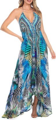 La Moda Clothing Pattern Halter Maxi Coverup Dress