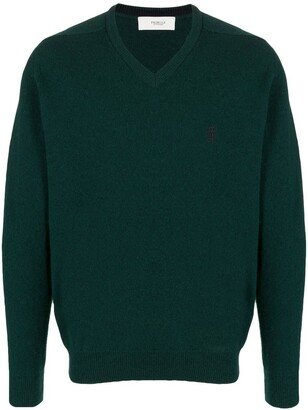 Logo-Embroidered Wool Jumper-AB