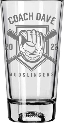 Baseball Coach Engraved Beer Pint Glass Personalized With Name & Year | End Of Sports Season Thank You Team Gift For Free Shipping