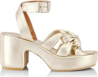 Dayna Metallic Leather Platform Sandals