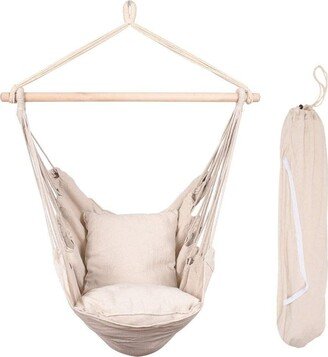 TONWIN Hammocks Hanging Rope Hammock Chair Swing Seat 300Lbs Loading, Natural