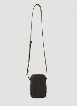 Intrecciato Phone Pouch Crossbody Bag - Man Crossbody Bags Black One Size