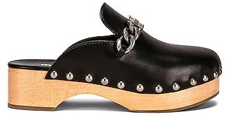 Logo Chain Clogs in Black