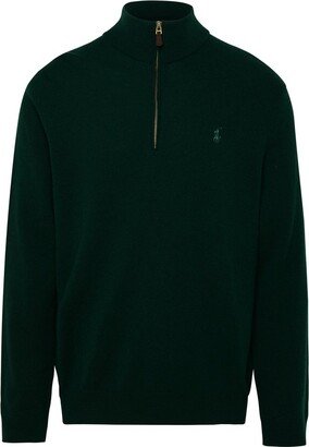 Pony Embroidered Half-Zipped Jumper