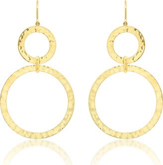 Graduated Hammered Open Circle Earrings-AA