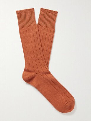 Ribbed Cotton-Blend Socks