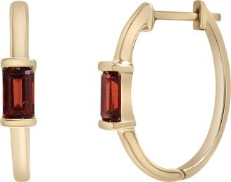 Miki & Jane Hazel Single Garnet Gemstone Hoop Earrings