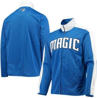 G-iii Sports By Carl Banks Men's Blue, White Orlando Magic Zone Blitz Tricot Full-Zip Track Jacket - Blue, White